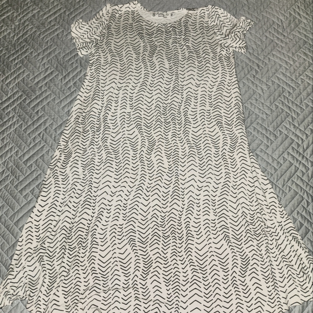 Fighting Eel Dress Lane in White Herringbone -